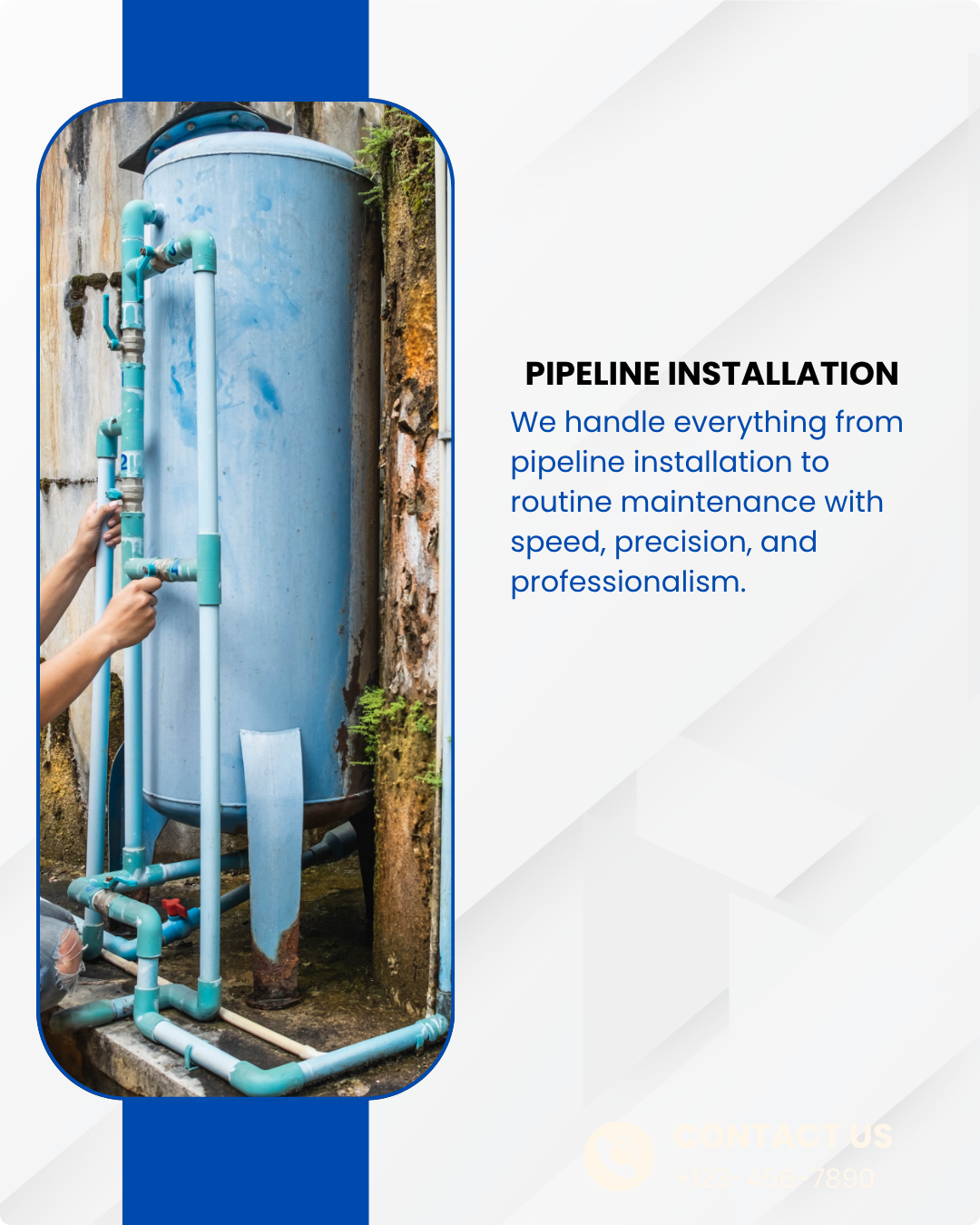 Blue and White Simple Plumbing Company Services Instagram Post